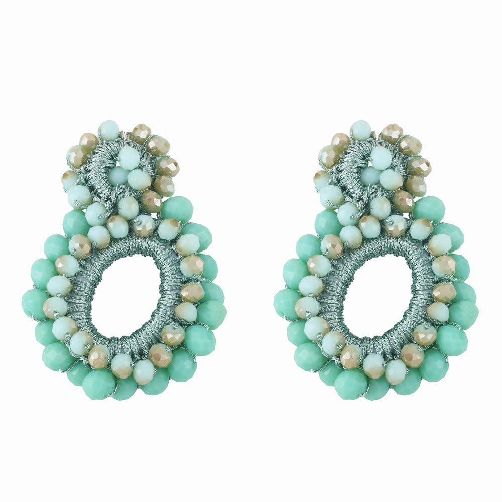 Wholesale Bohemian Waterdrop Rice Bead Earrings