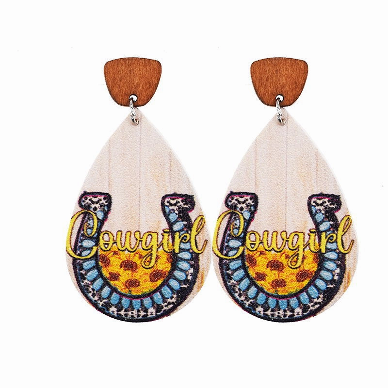 Wholesale Bohemian Western Cowboy Leather Earrings