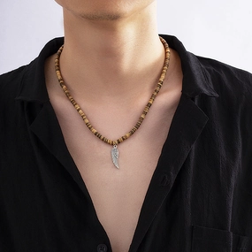 Wholesale Bohemian Wood Bead Stitching Necklace Necklaces