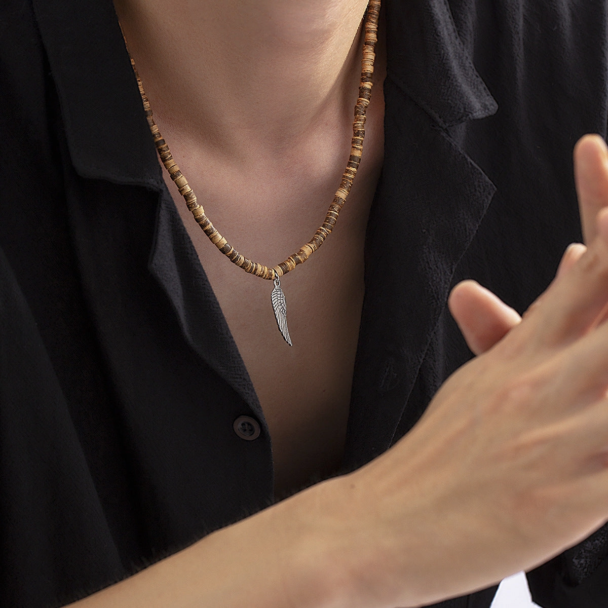 Wholesale Bohemian Wood Bead Stitching Necklace Necklaces