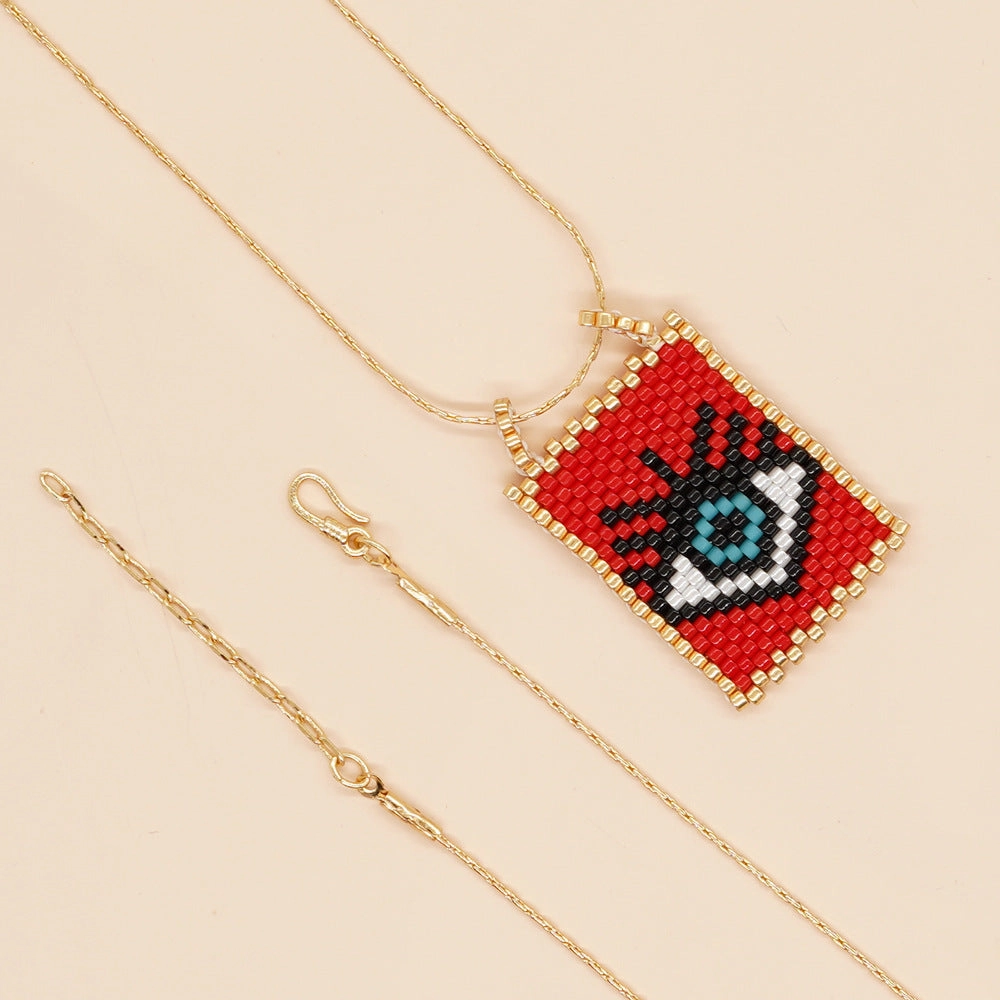 Wholesale Boho Crown Heart Cube Imitation Pearl Necklace