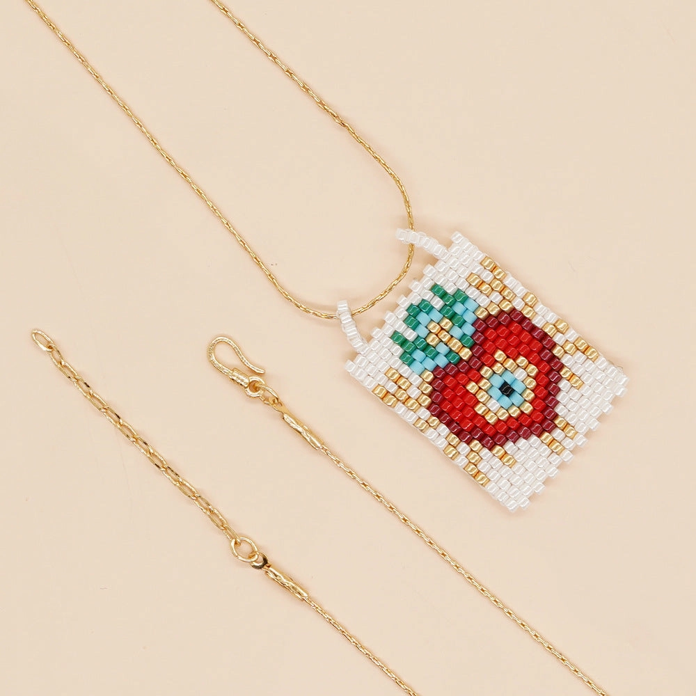 Wholesale Boho Crown Heart Cube Imitation Pearl Necklace