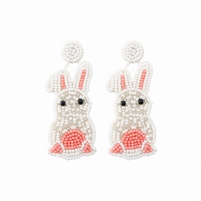 Wholesale Boho Handwoven Rabbit Earrings OLY-ES-JM002