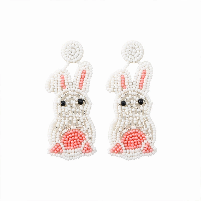Wholesale Boho Handwoven Rabbit Earrings OLY-ES-JM002