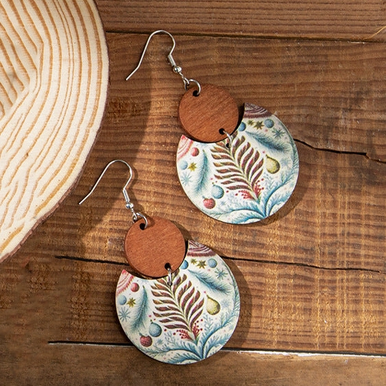 Wholesale Boho Lightweight Wooden Round Earrings