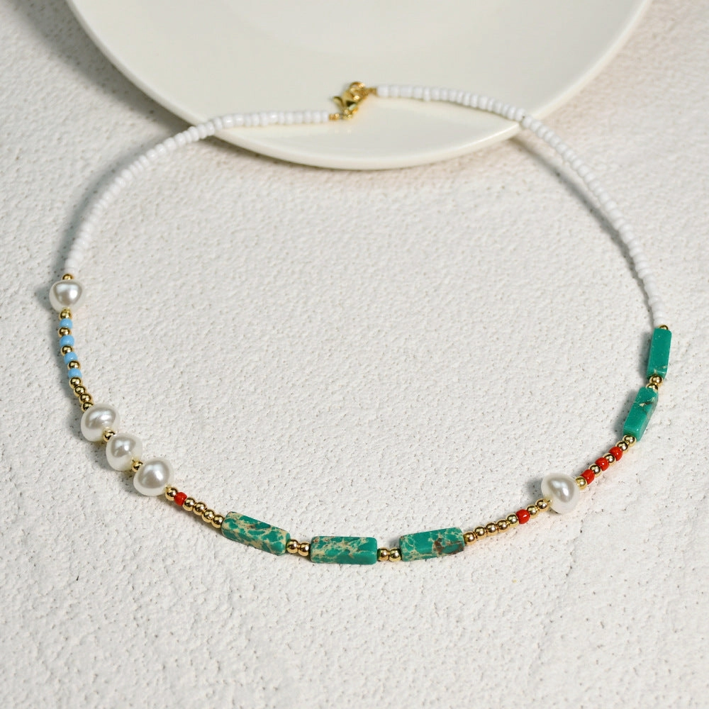 Wholesale Boho Pearl Necklace Clavicle Chain