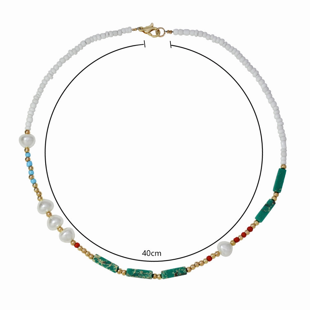 Wholesale Boho Pearl Necklace Clavicle Chain