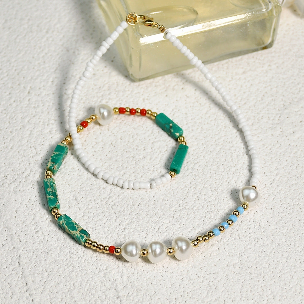 Wholesale Boho Pearl Necklace Clavicle Chain