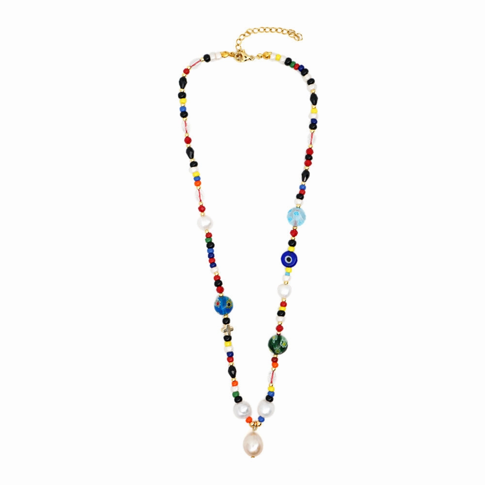 Wholesale Boho Rainbow Pearl Necklace