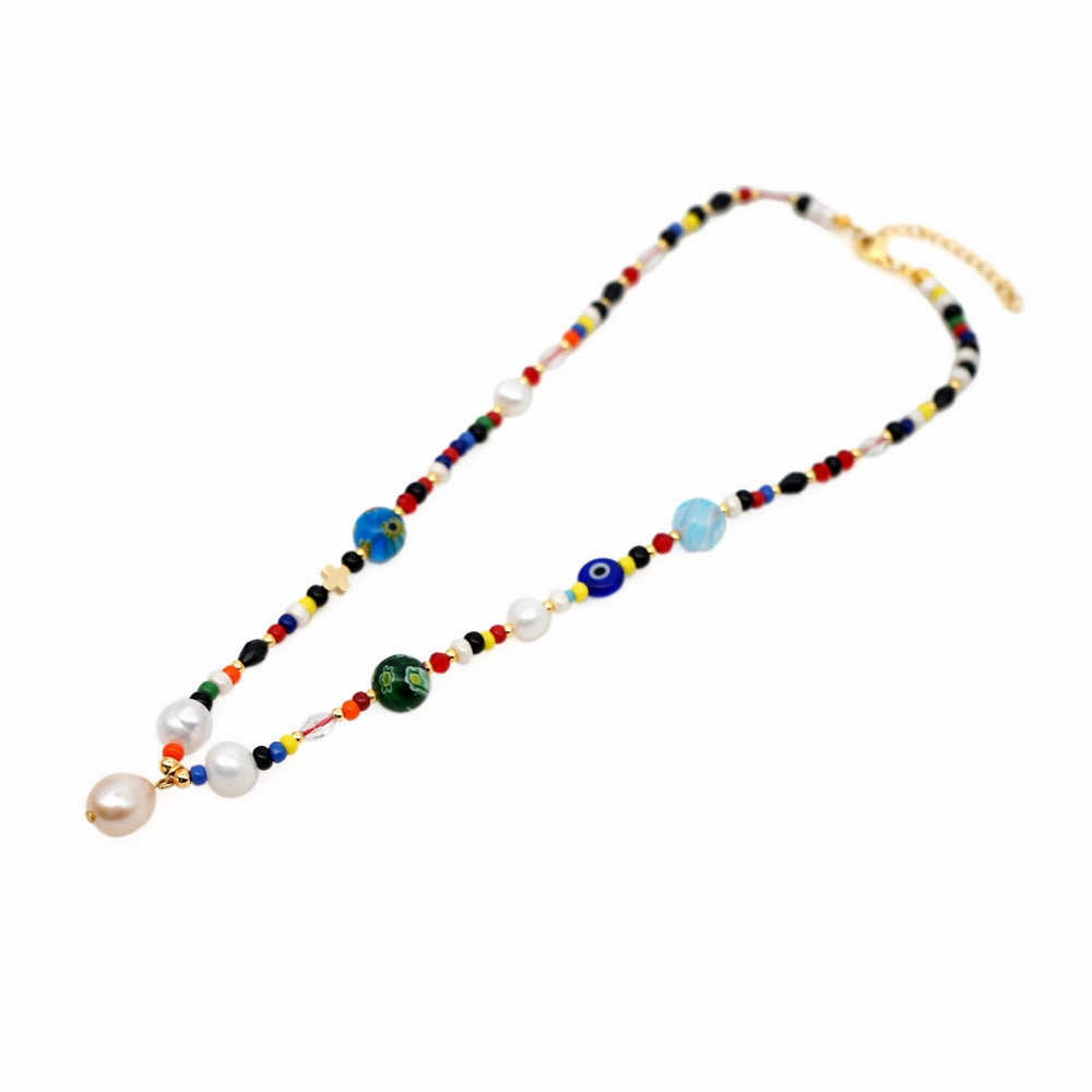 Wholesale Boho Rainbow Pearl Necklace