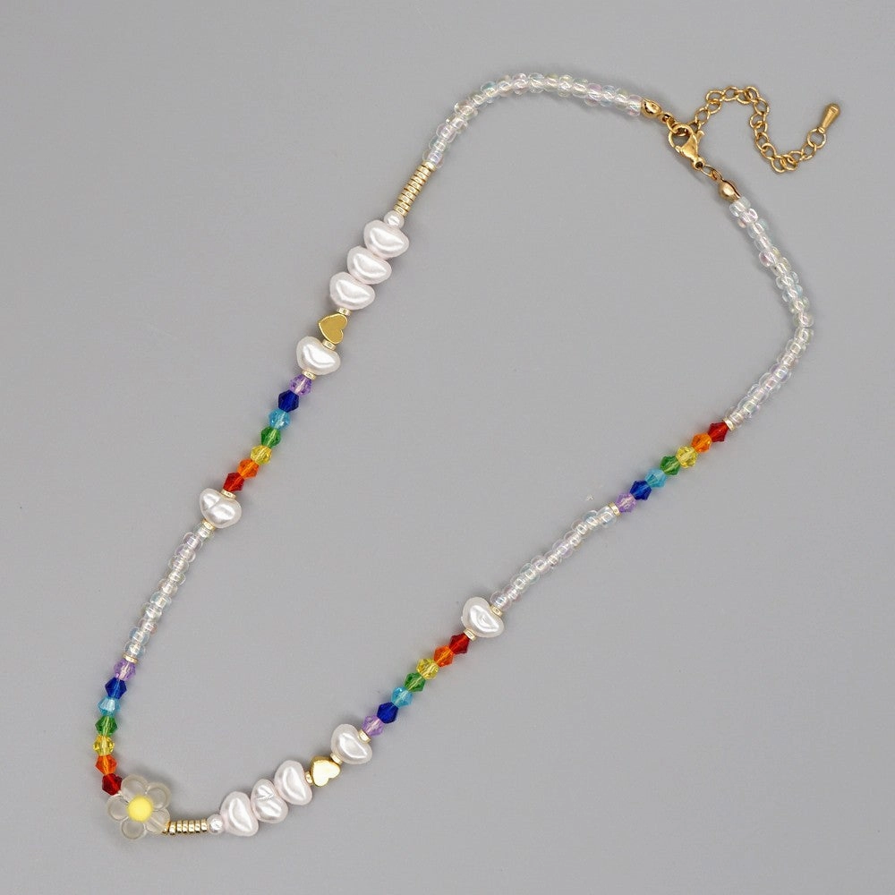 Wholesale Boho Rainbow Pearl Necklace