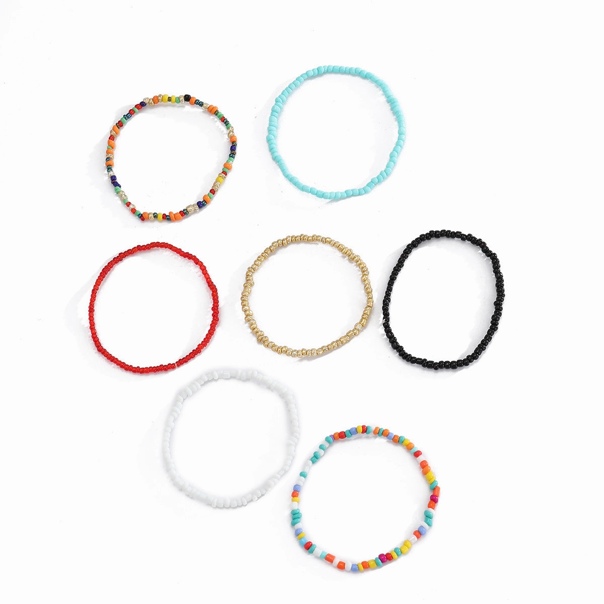 Wholesale Boho Rice Bead Layered Bracelet Set