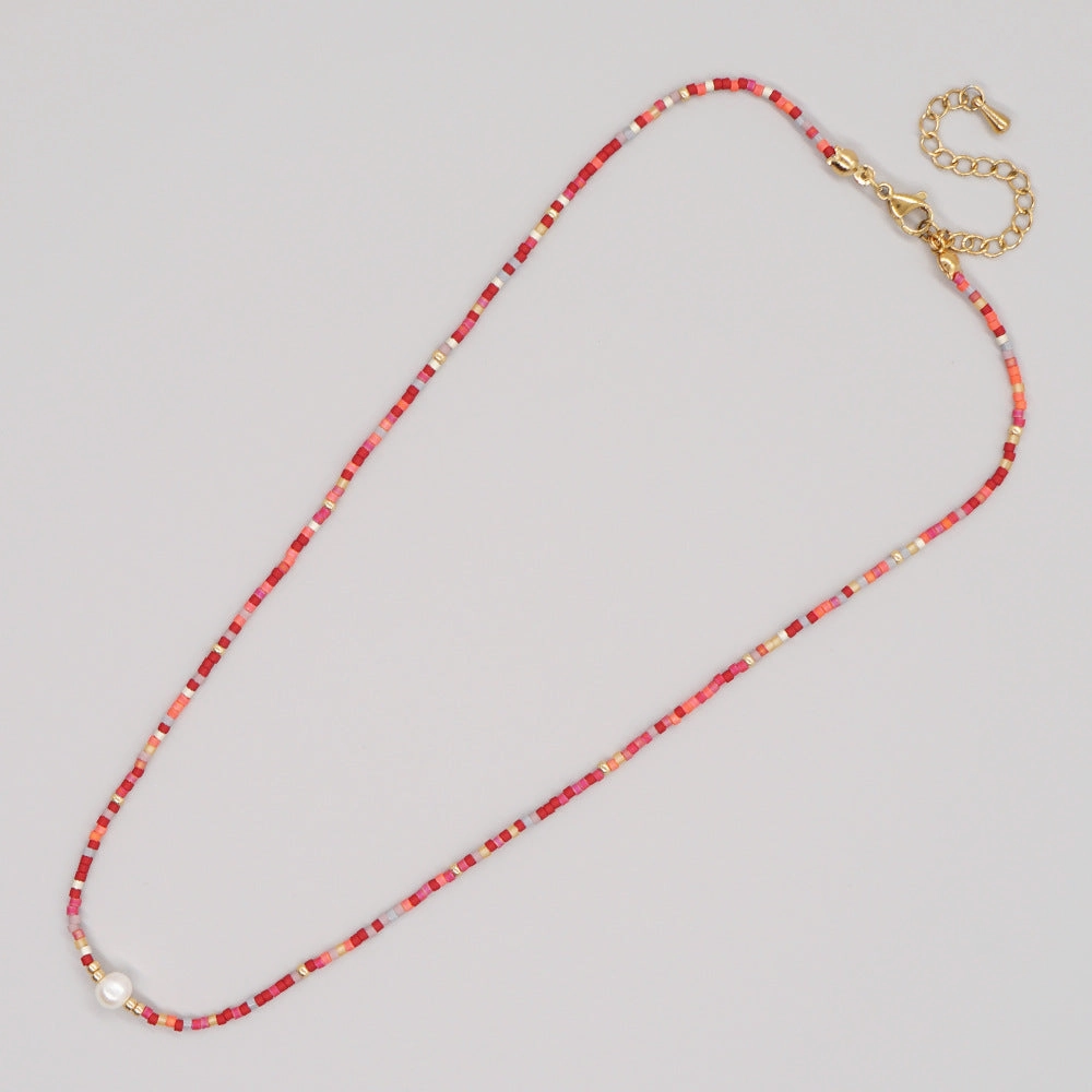 Wholesale Boho Style Handmade Beaded Glass Necklace