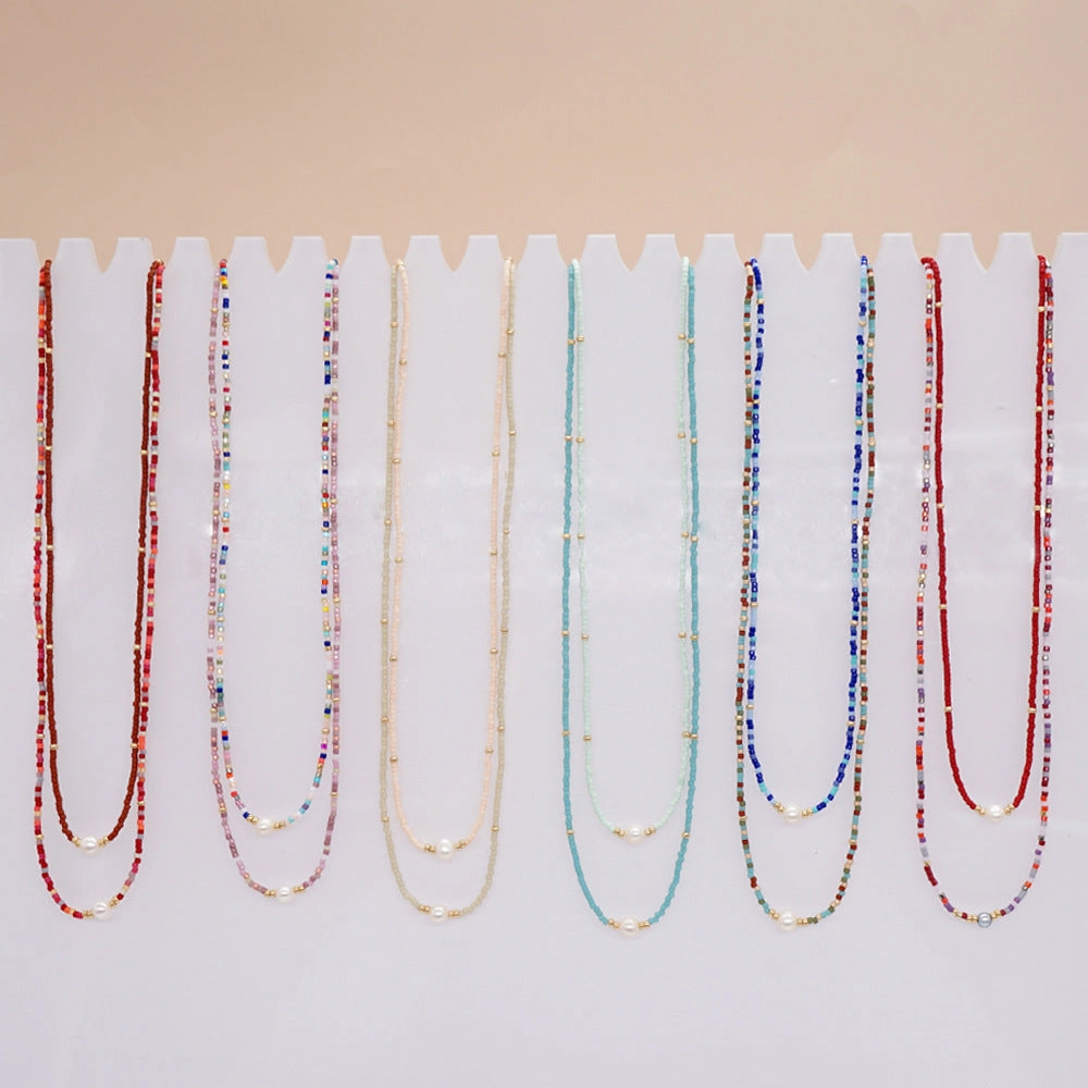 Wholesale Boho Style Handmade Beaded Glass Necklace