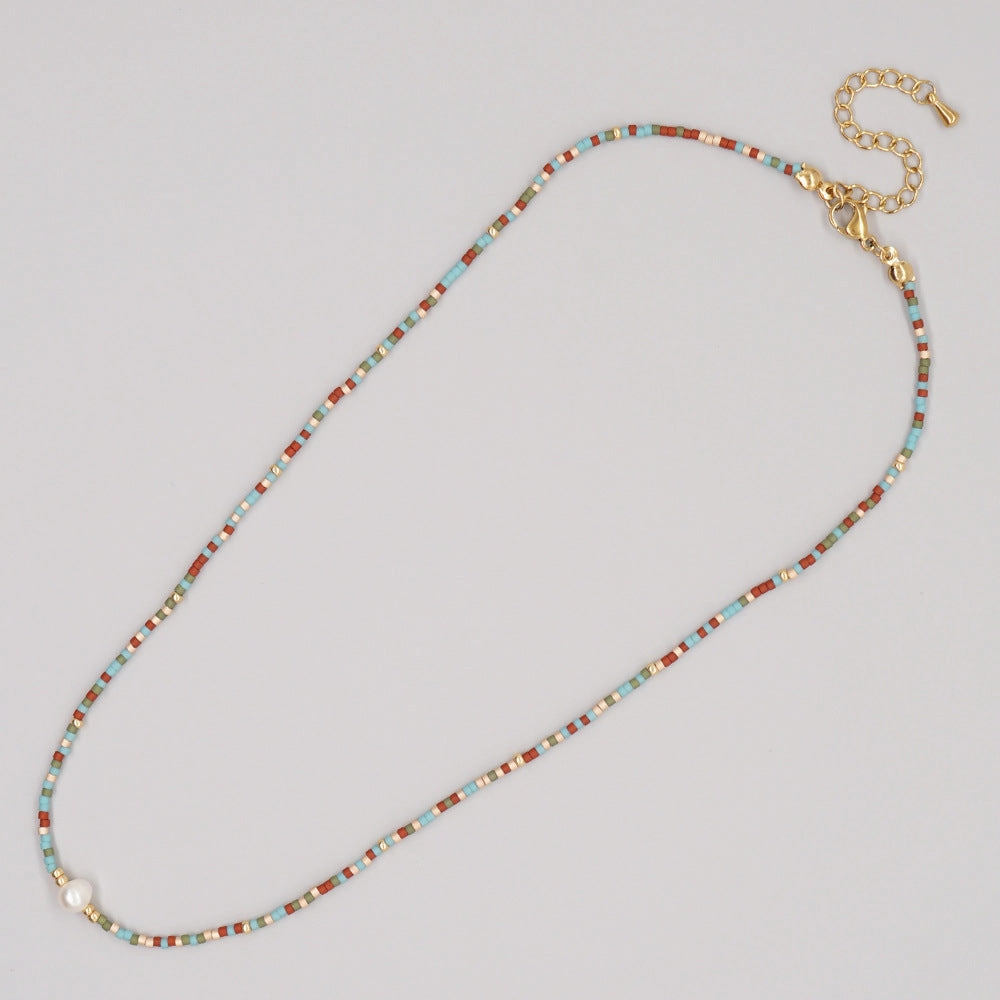 Wholesale Boho Style Handmade Beaded Glass Necklace