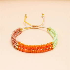 Wholesale Boho Style Multi-layered Braided Rice Bead Bracelet