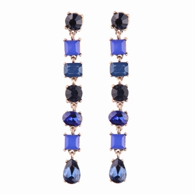 Wholesale Boho Vintage Long Tassel Colorful Crystal Earrings