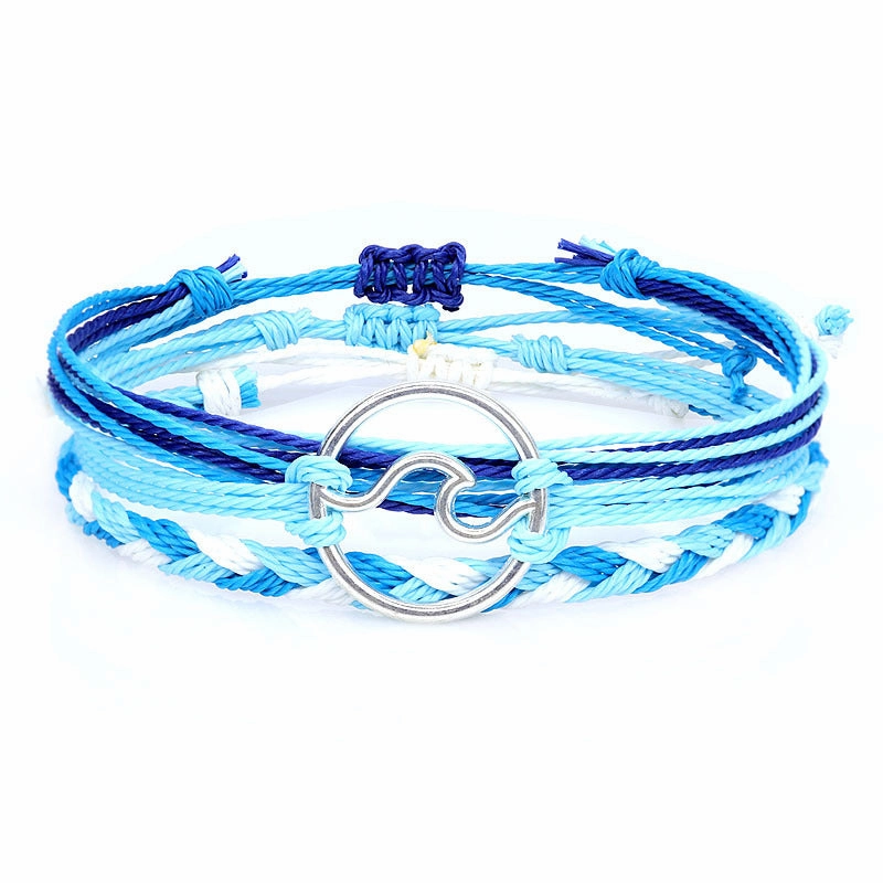 Wholesale Bohomian Wax Thread Braided Surf Bracelet Set