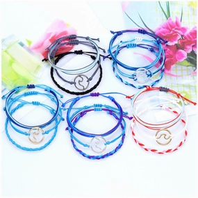 Wholesale Bohomian Wax Thread Braided Surf Bracelet Set