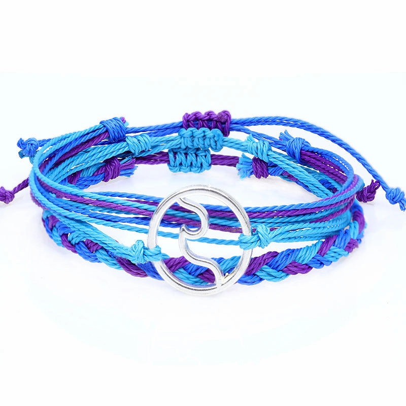 Wholesale Bohomian Wax Thread Braided Surf Bracelet Set