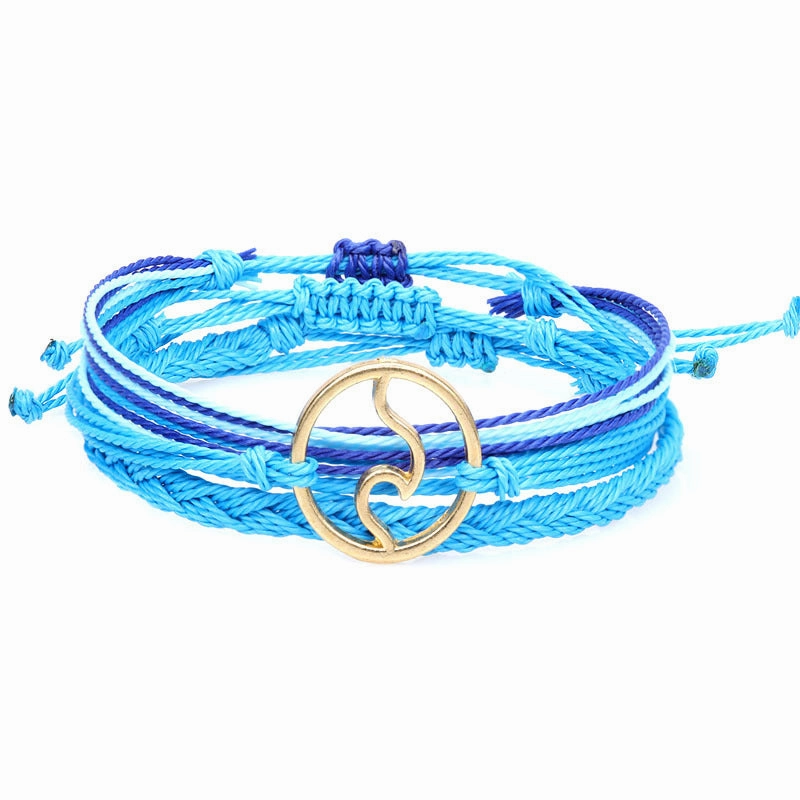 Wholesale Bohomian Wax Thread Braided Surf Bracelet Set