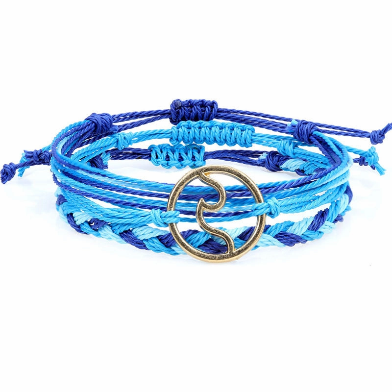 Wholesale Bohomian Wax Thread Braided Surf Bracelet Set
