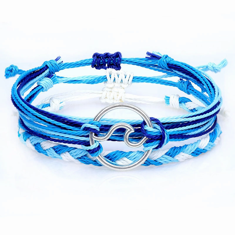 Wholesale Bohomian Wax Thread Braided Surf Bracelet Set