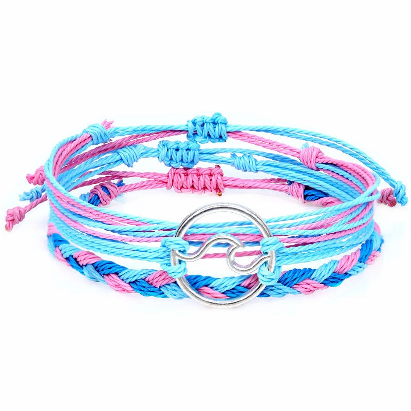 Wholesale Bohomian Wax Thread Braided Surf Bracelet Set