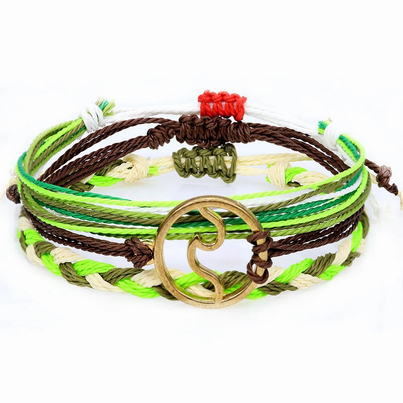 Wholesale Bohomian Wax Thread Braided Surf Bracelet Set