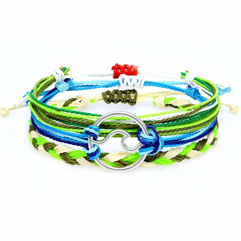 Wholesale Bohomian Wax Thread Braided Surf Bracelet Set