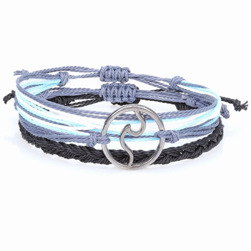 Wholesale Bohomian Wax Thread Braided Surf Bracelet Set
