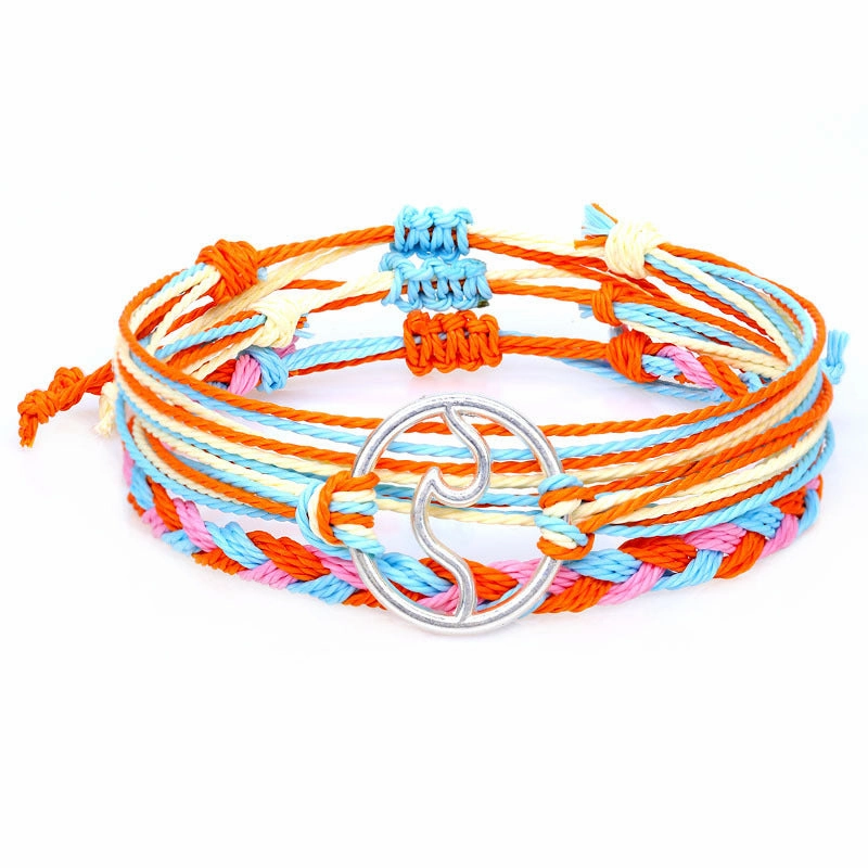 Wholesale Bohomian Wax Thread Braided Surf Bracelet Set