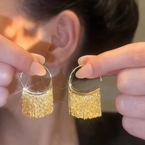 Wholesale Boneless Tassel Metal Earrings