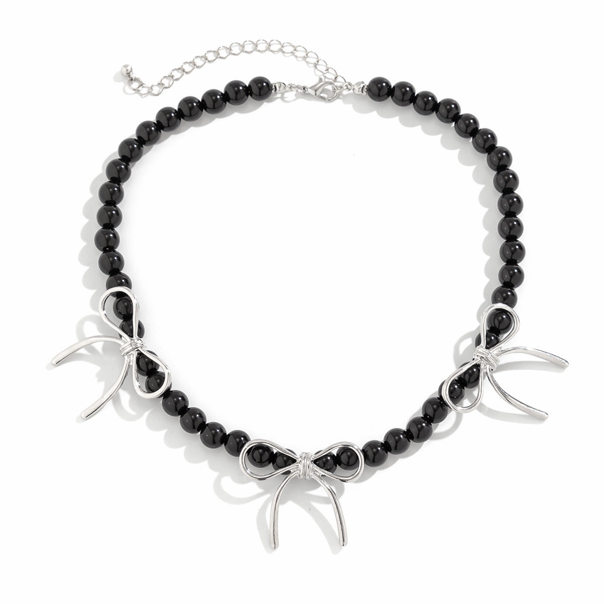 Wholesale Bow Beaded Alloy Necklaces
