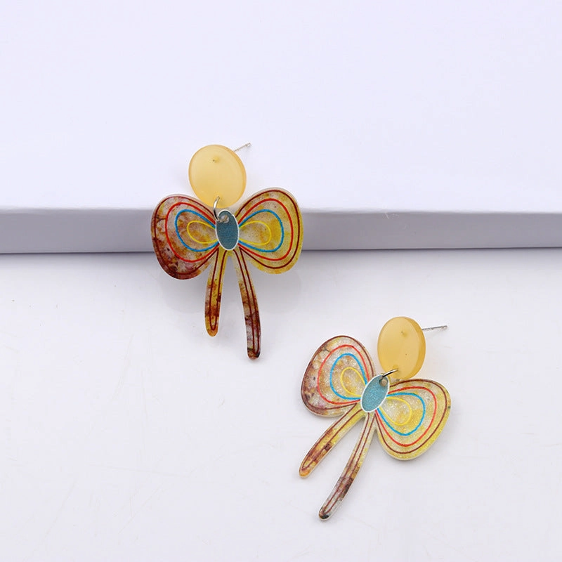 Wholesale Bow Colored Acrylic Earrings