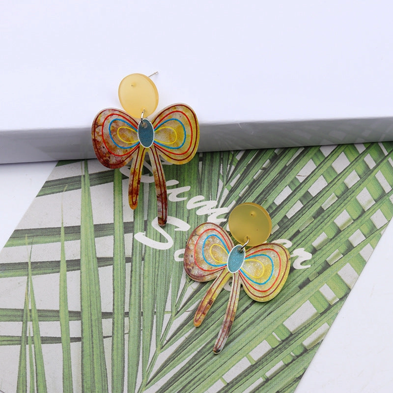 Wholesale Bow Colored Acrylic Earrings
