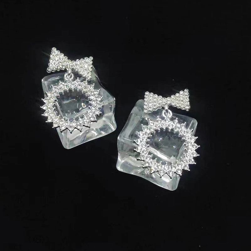 Wholesale Bow Full Diamond Alloy Earrings