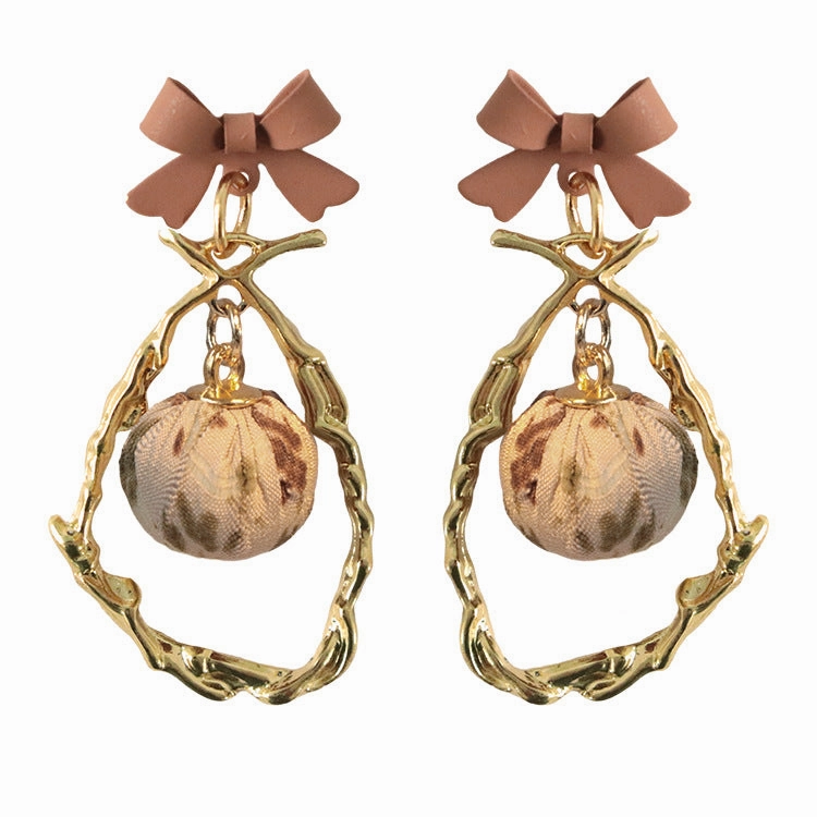 Wholesale Bow Hollow Alloy Earrings