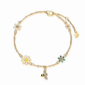 Wholesale Bracelet Copper Mori Fresh Sweet Colorful Flower Bracelet OLY-BT-XZS008