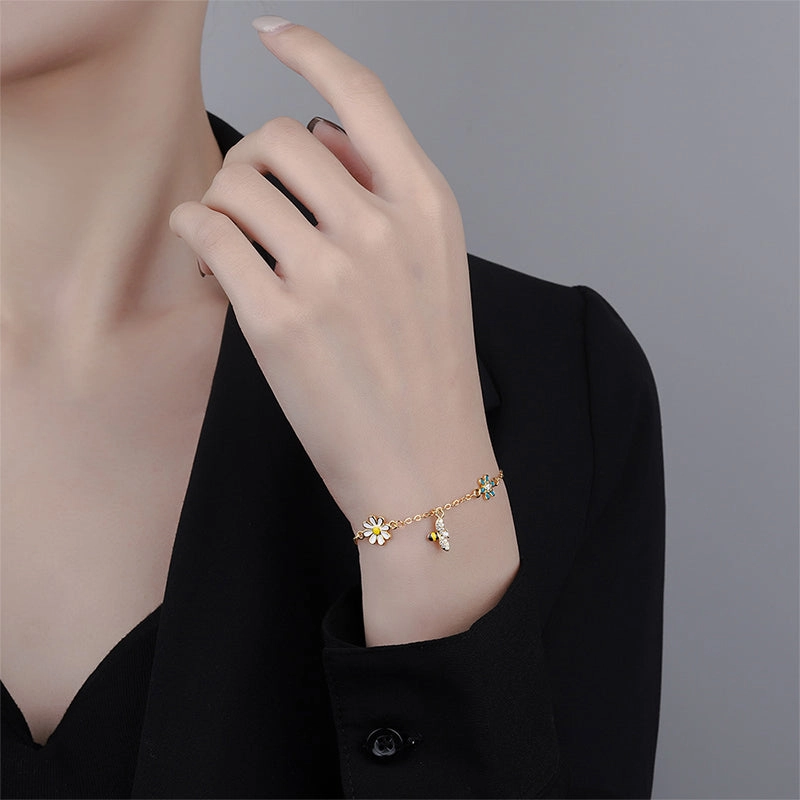 Wholesale Bracelet Copper Mori Fresh Sweet Colorful Flower Bracelet OLY-BT-XZS008