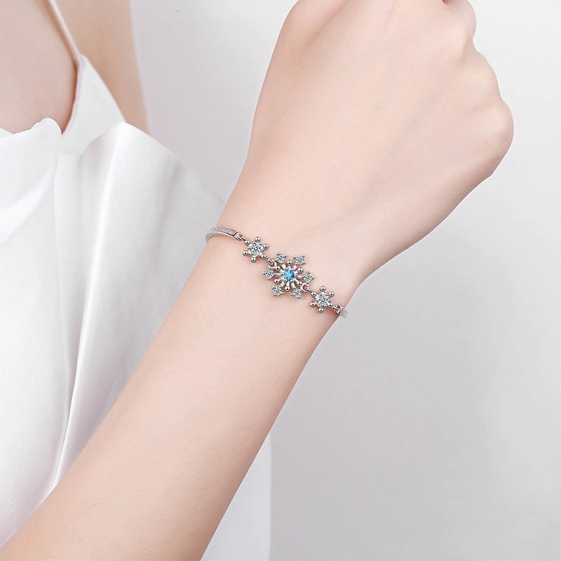Wholesale Bracelet Copper Mori Simple Bracelet Temperament Snowflake Bracelet OLY-BT-XZS007