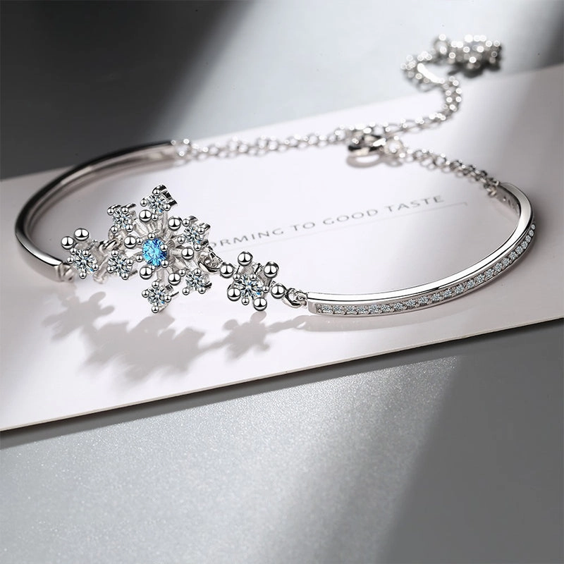 Wholesale Bracelet Copper Mori Simple Bracelet Temperament Snowflake Bracelet OLY-BT-XZS007