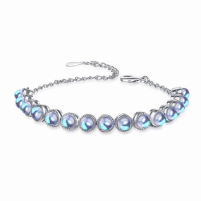 Wholesale Bracelet Copper Personality Ring Synthetic Colorful Moonstone OLY-BT-XZS009
