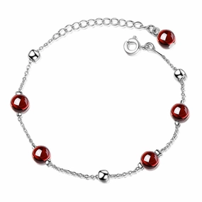 Wholesale Bracelet Copper Red Garnet Bracelet Women Korean Style OLY-BT-XZS005