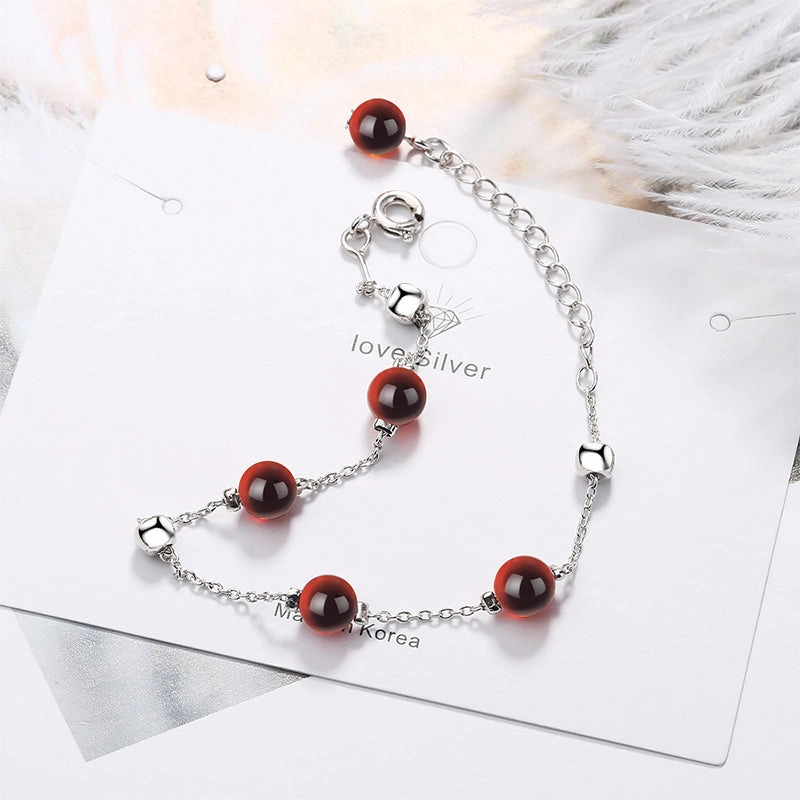 Wholesale Bracelet Copper Red Garnet Bracelet Women Korean Style OLY-BT-XZS005