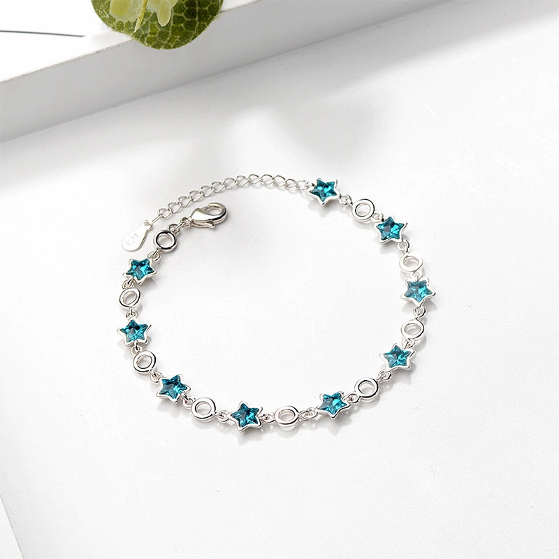 Wholesale Bracelet Crystal Bracelet Women Simple Blue Pentagon OLY-BT-XZS002