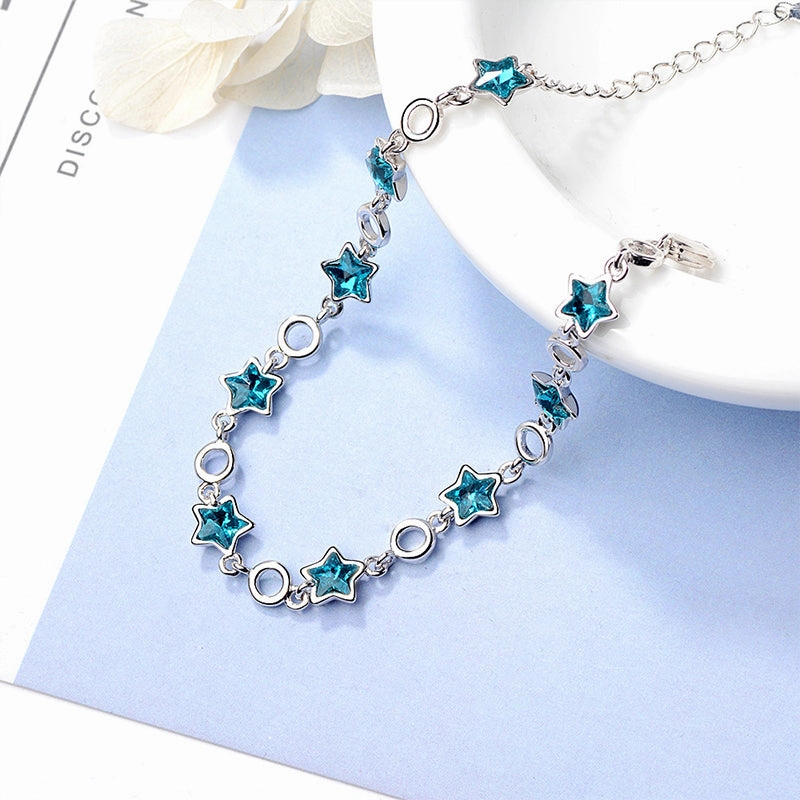 Wholesale Bracelet Crystal Bracelet Women Simple Blue Pentagon OLY-BT-XZS002