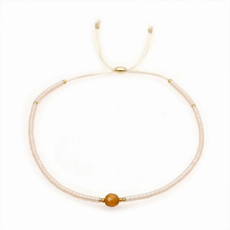 Wholesale Bracelet Glass Rice Beads Semi Precious Stones Handwoven Colorful Beads OLY-BT-GBH004