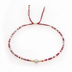 Wholesale Bracelet Glass Rice Beads Semi Precious Stones Handwoven Colorful Beads OLY-BT-GBH004