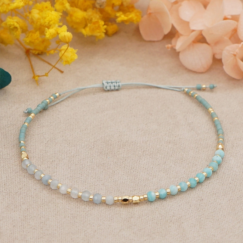 Wholesale Bracelet Glass Simple Bohemian Ethnic Onyx Natural OLY-BT-GBH003